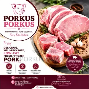 Frozen/Fresh Pork for Sale at American House, East Legon, Accra.