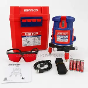 EMTOP ESLE53001 Professional 5-Line Self-Leveling Red Laser Level