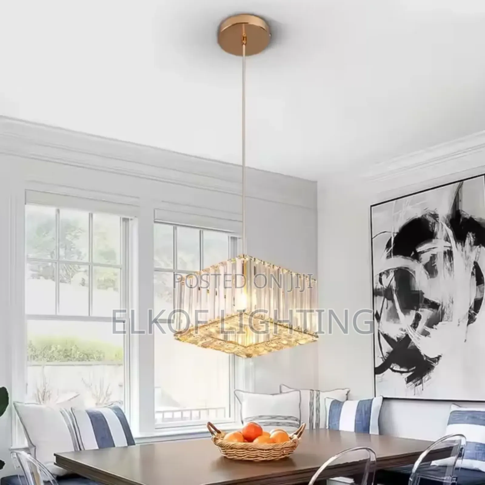 Modern Long Bar Crystal Pendant Chandelier Light