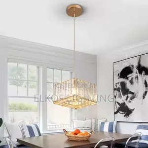 Modern Long Bar Crystal Pendant Chandelier Light