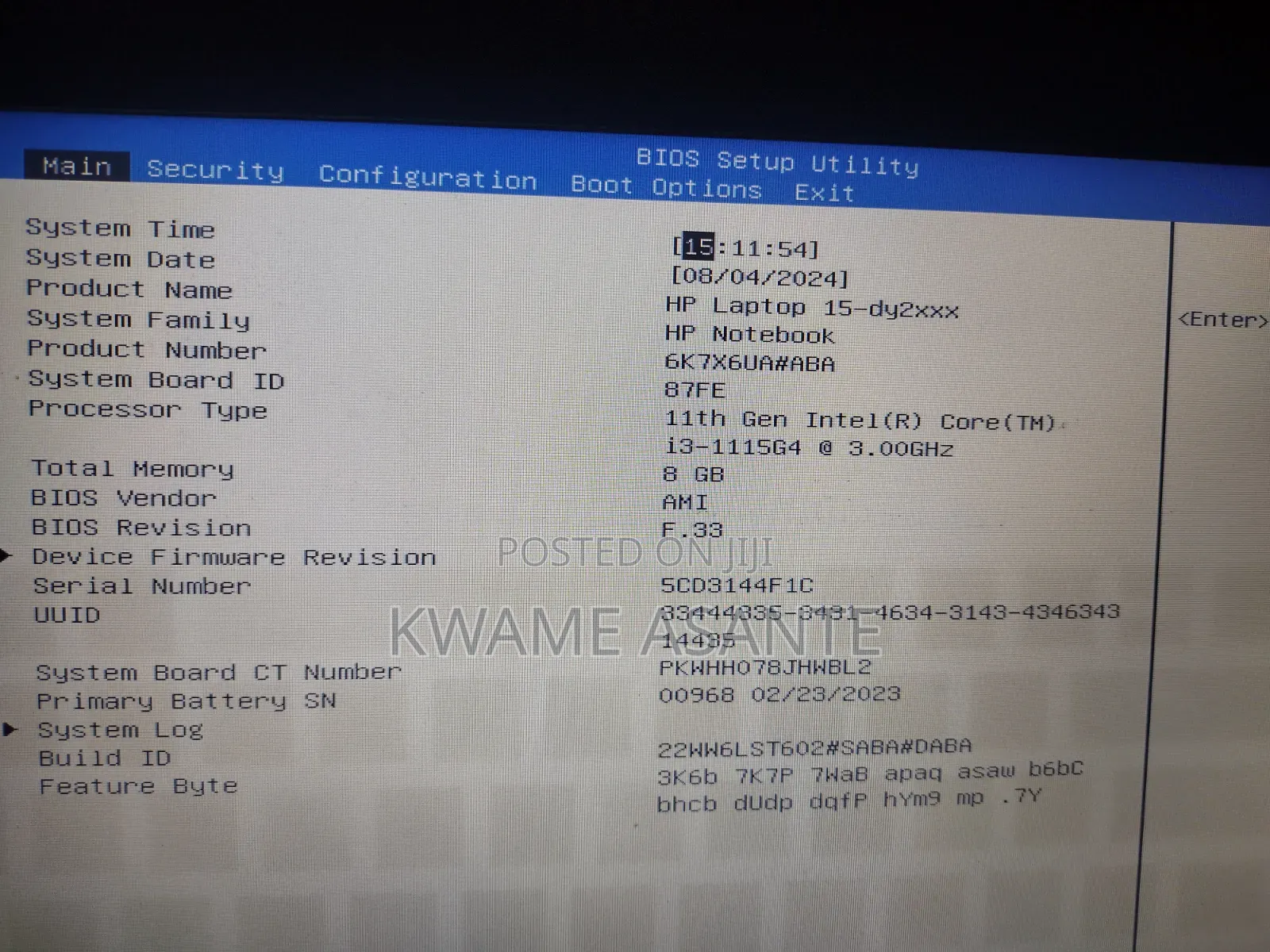 Laptop HP 15-dy2075tg 8GB Intel Core i3 HDD+SSD 500GB