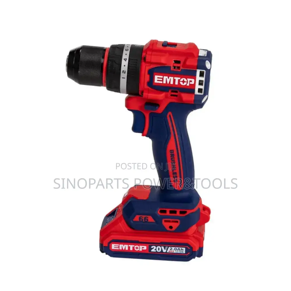 EMTOP ECKL20275 20V Brushless Drill 400Nm Impact Wrench Combo Kit