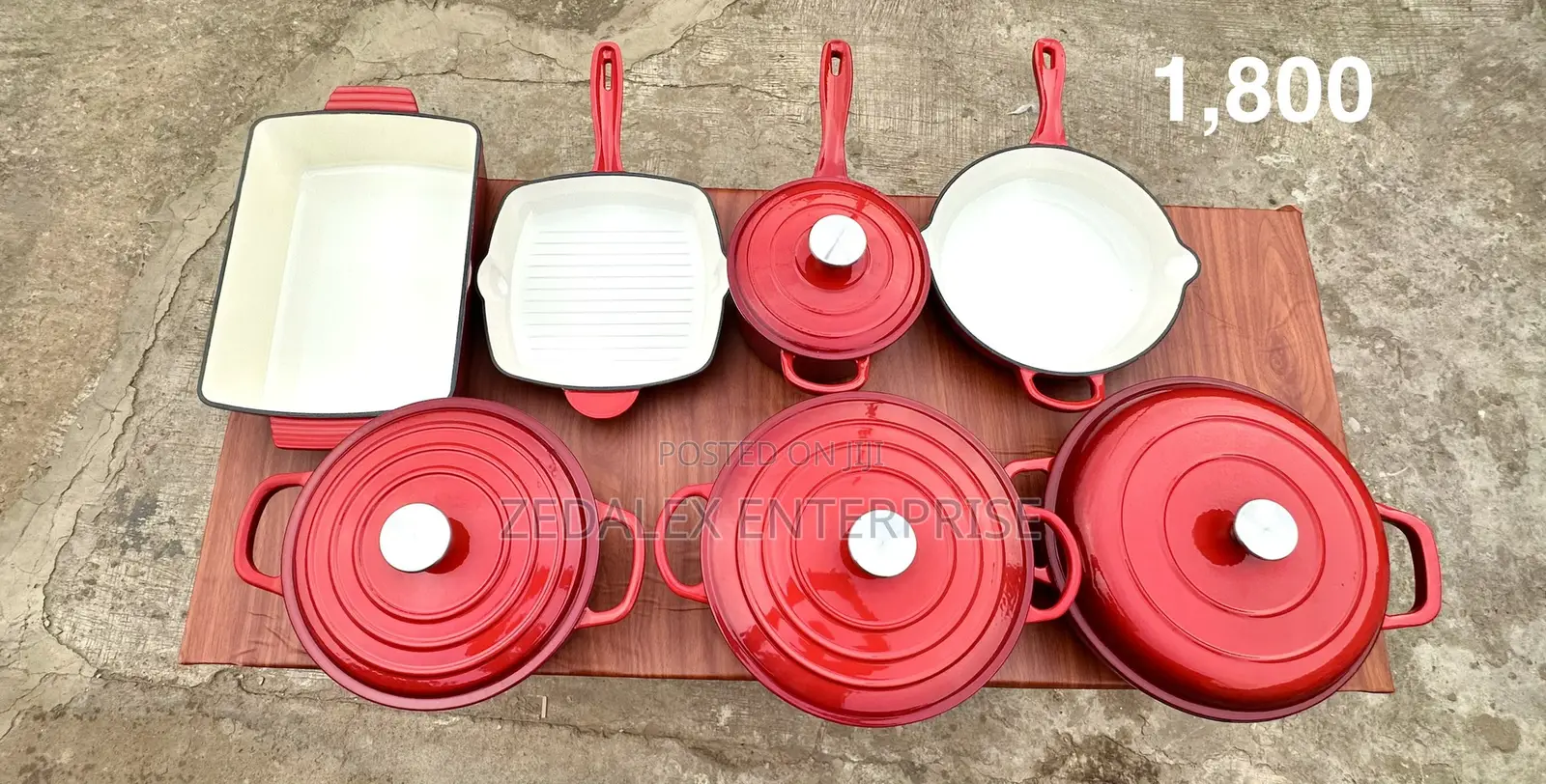 7 Pieces Enameled Cast Iron Cookware