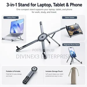 3-in-1 Foldable Laptop, Tablet Phone Stand