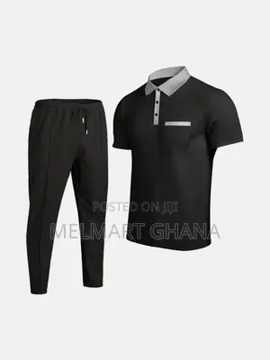 Men's Plus Size Polo Pants Set | Short Sleeve 2-Piece Outfit