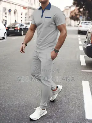 Men's Plus Size Polo Pants Set | Short Sleeve 2-Piece Outfit