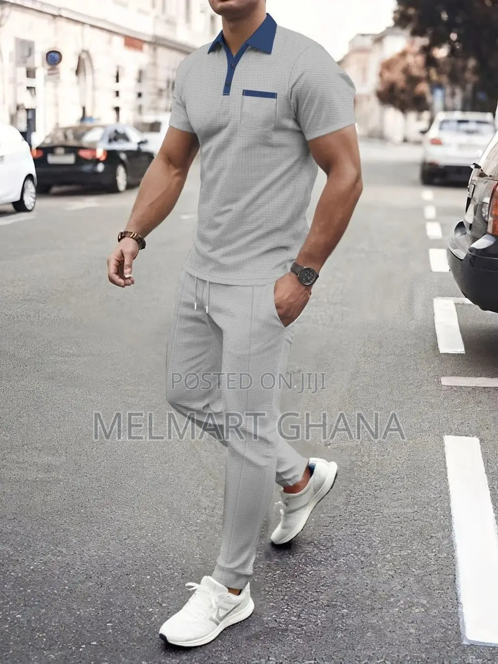 Men's Plus Size Polo Pants Set | Short Sleeve 2-Piece Outfit