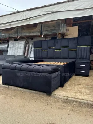 Queen Size Bed Frame and Side Drawer or Ottoman Available