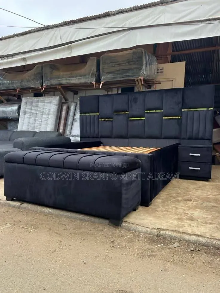 Queen Size Bed Frame and Side Drawer or Ottoman Available