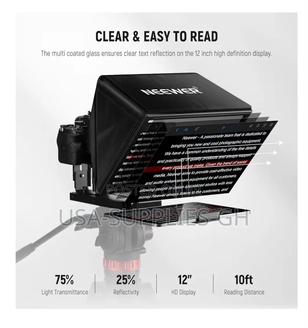 NEEWER Basics X12B Aluminum Alloy Teleprompter 12-Inch From USA