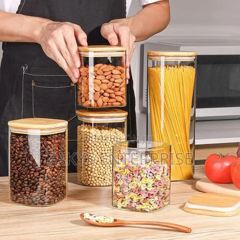 5set Airtight Glass Storage Jars