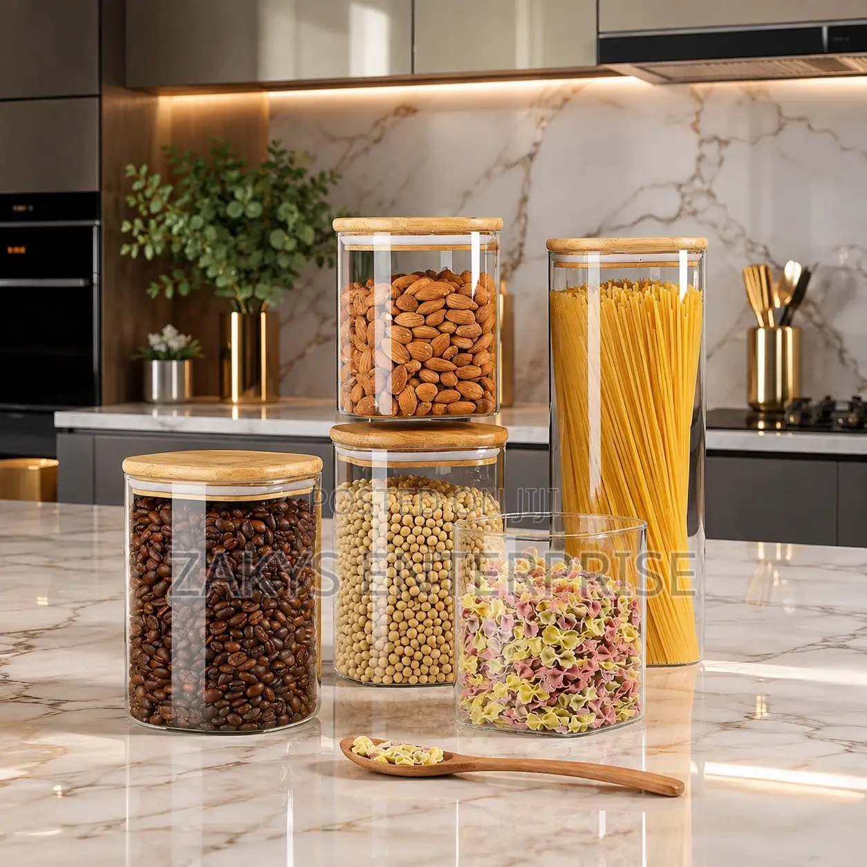 5set Airtight Glass Storage Jars