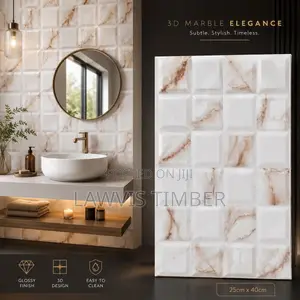 25x40cm Ivory Onyx 3D Glossy Marble Wall Tiles
