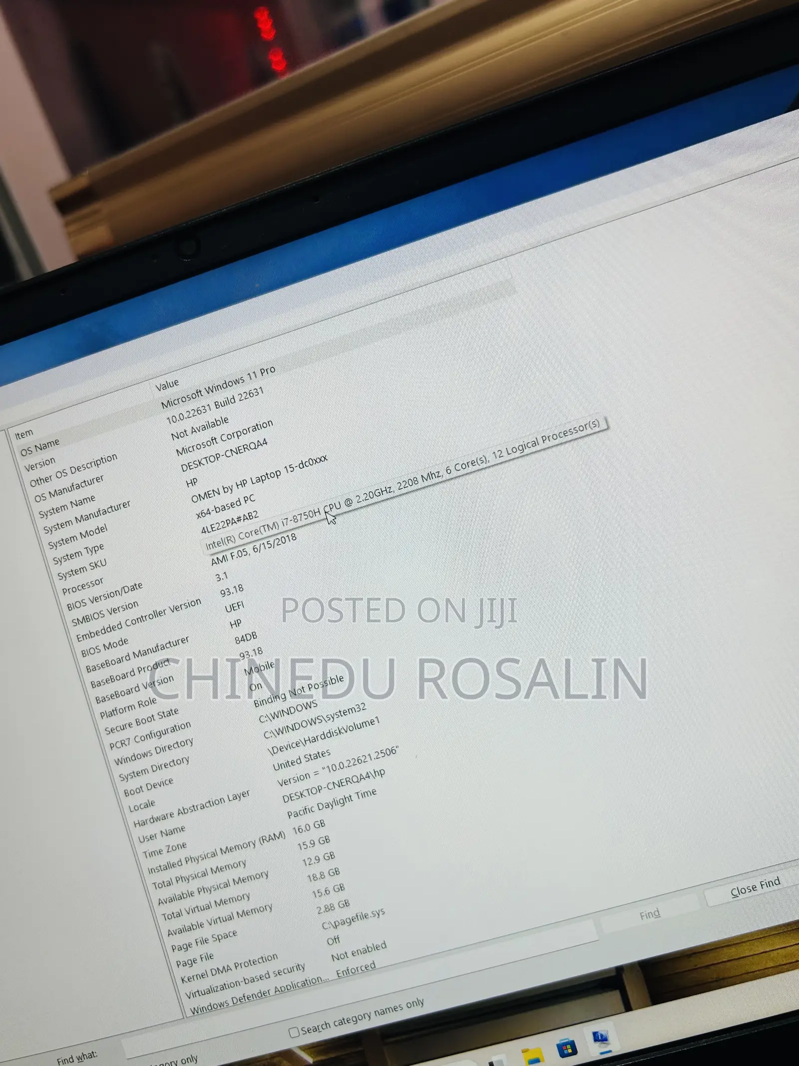 Laptop HP Omen 15 16GB Intel Core i7 SSD 512GB