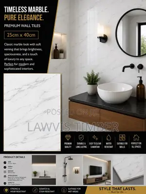 25x40cm Carrara Mist Glossy Marble Wall Tiles