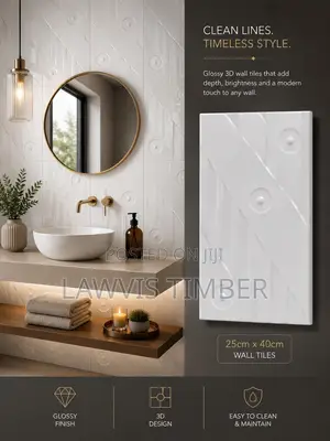 25x40cm Arctic Orbit 3D Glossy White Wall Tiles