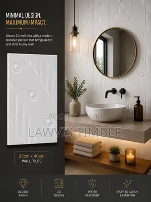 25x40cm Arctic Orbit 3D Glossy White Wall Tiles