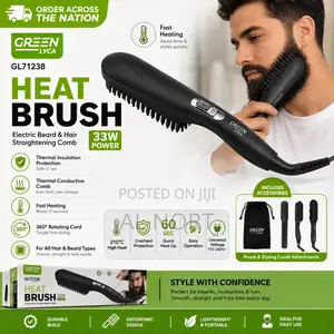 Green LycaHeat Brush – Electric Beard Hair Straightening Comb