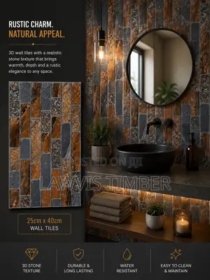 25x40cm Copper Slate 3D Stone Effect Wall Tiles