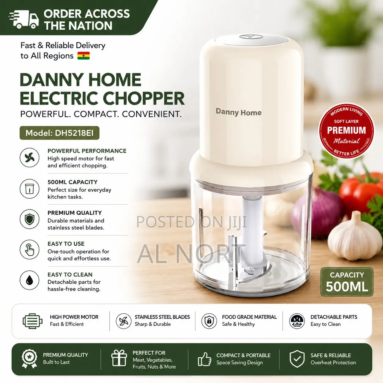 Danny Home Electric Chopper – DH5218EI – 500ml