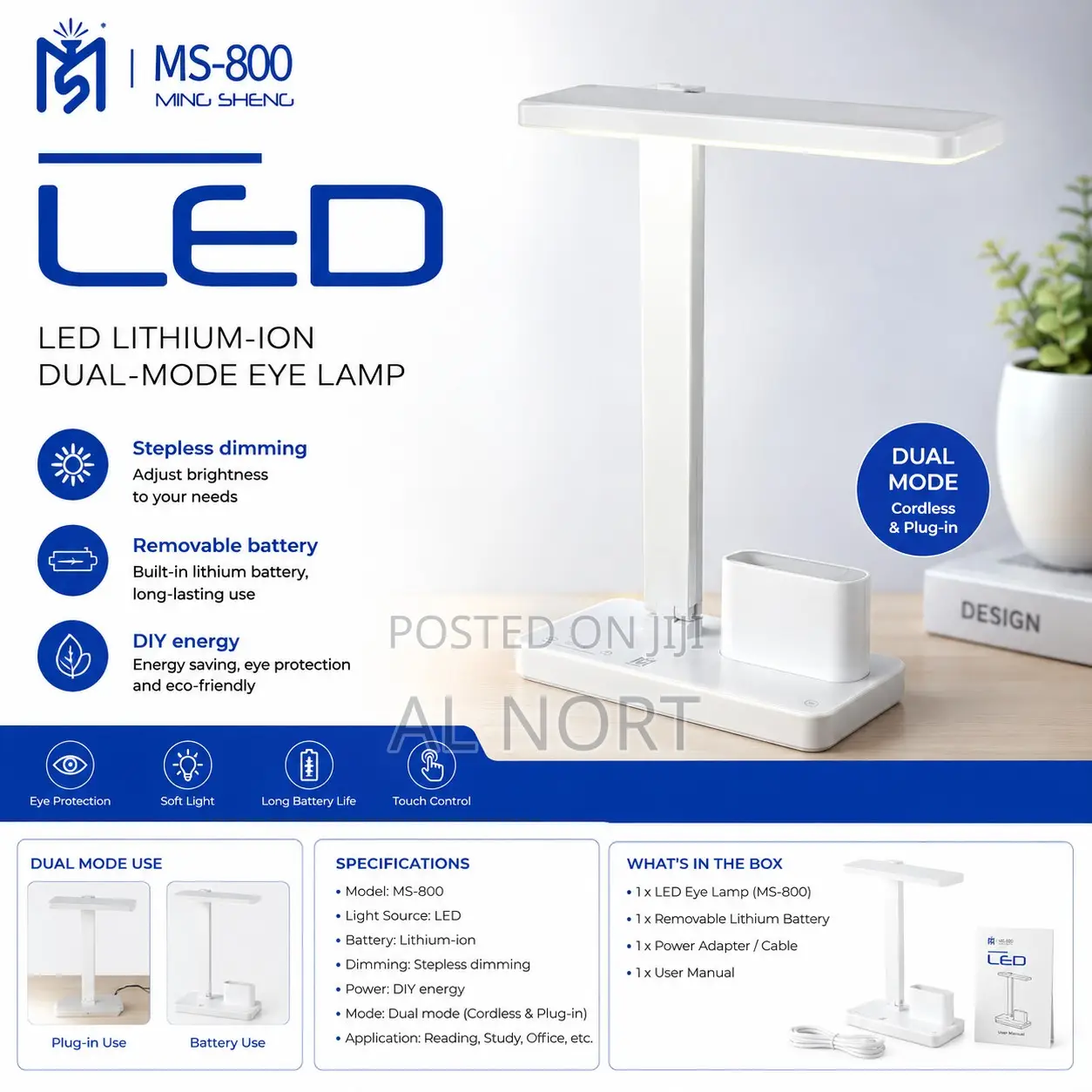 MING SHENG MS-800 LED Lithium-Ion Dual-Mode Eye Lamp