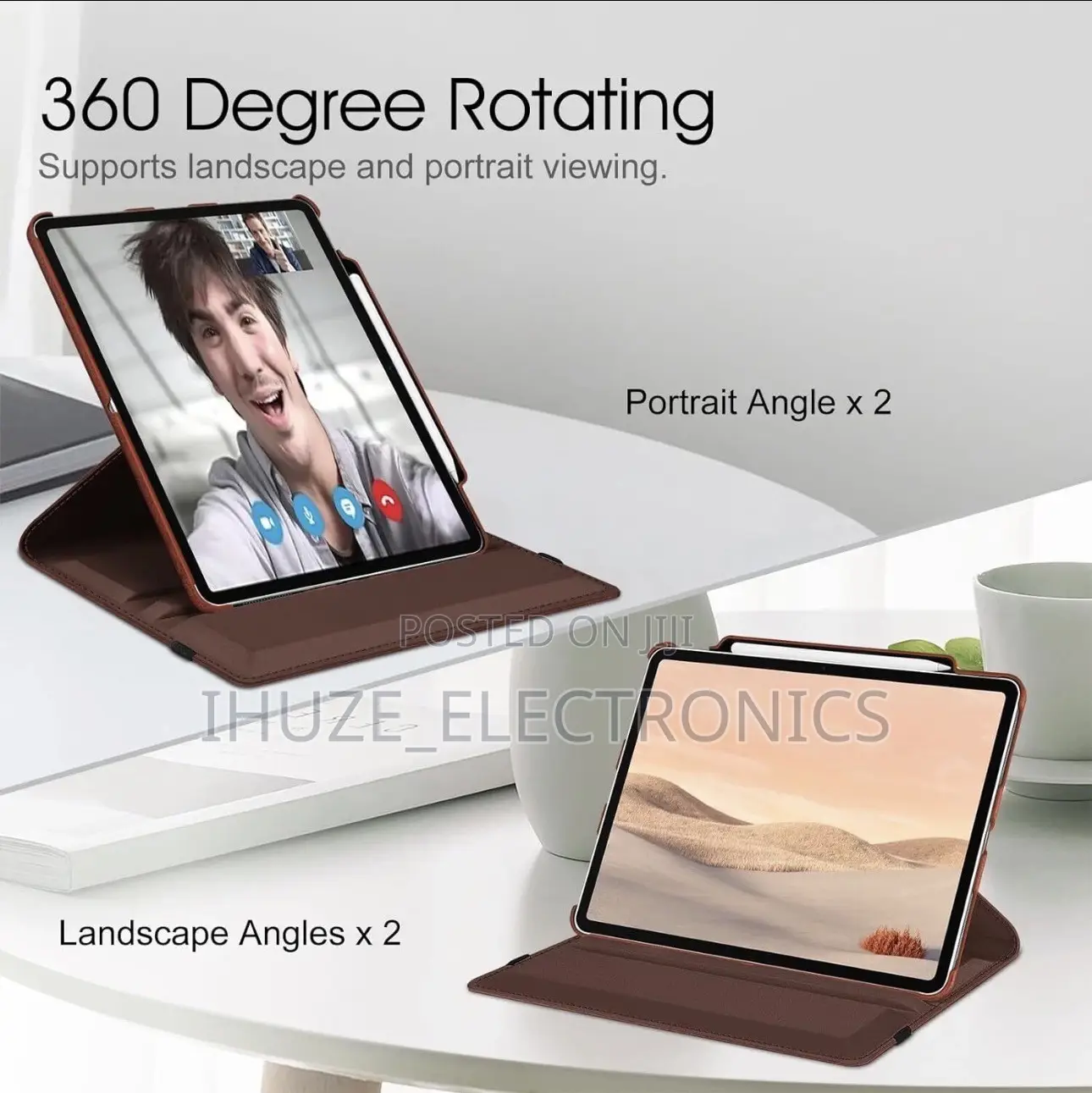 Rotating Leather Case for iPad Pro 13inch (M4/M5) With Pencil Holder
