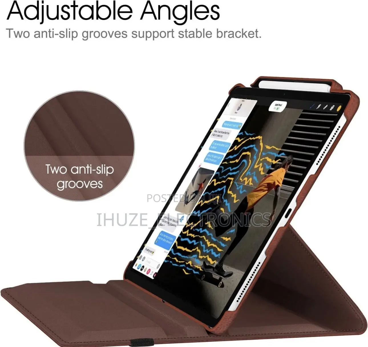Rotating Leather Case for iPad Pro 13inch (M4/M5) With Pencil Holder