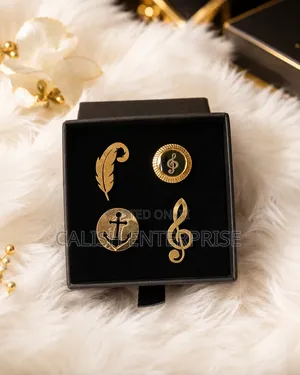 Premium 4-Piece Gold Lapel Pin Set – Elegant Stylish