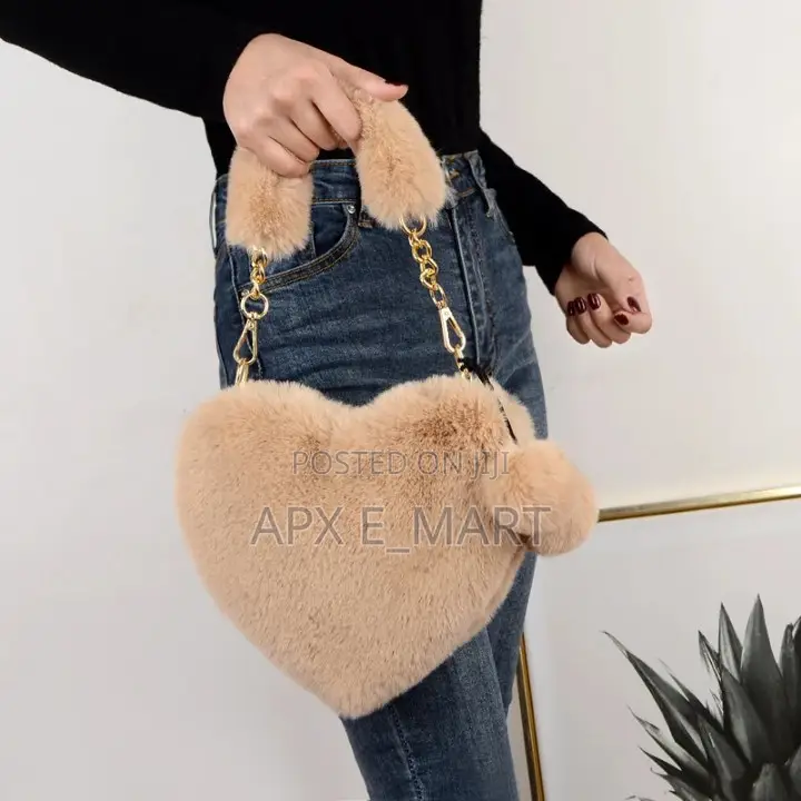 Luxury Fur Heart Shaped Bag