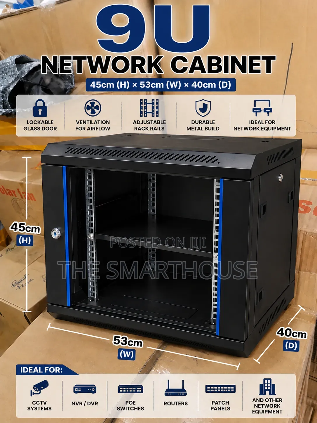 9U NETWORK CABINET — Compact, Secure Professional