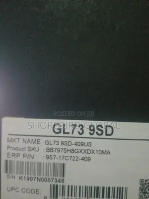Laptop MSI GL73 8RC 16GB Intel Core i7 HDD+SSD 2T