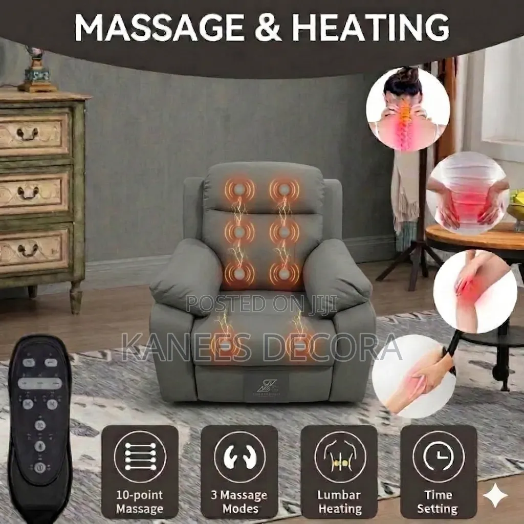 Single Electric Massaging and Heating Recliner Chair