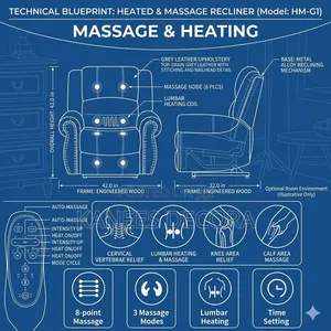 Single Electric Massaging and Heating Recliner Chair