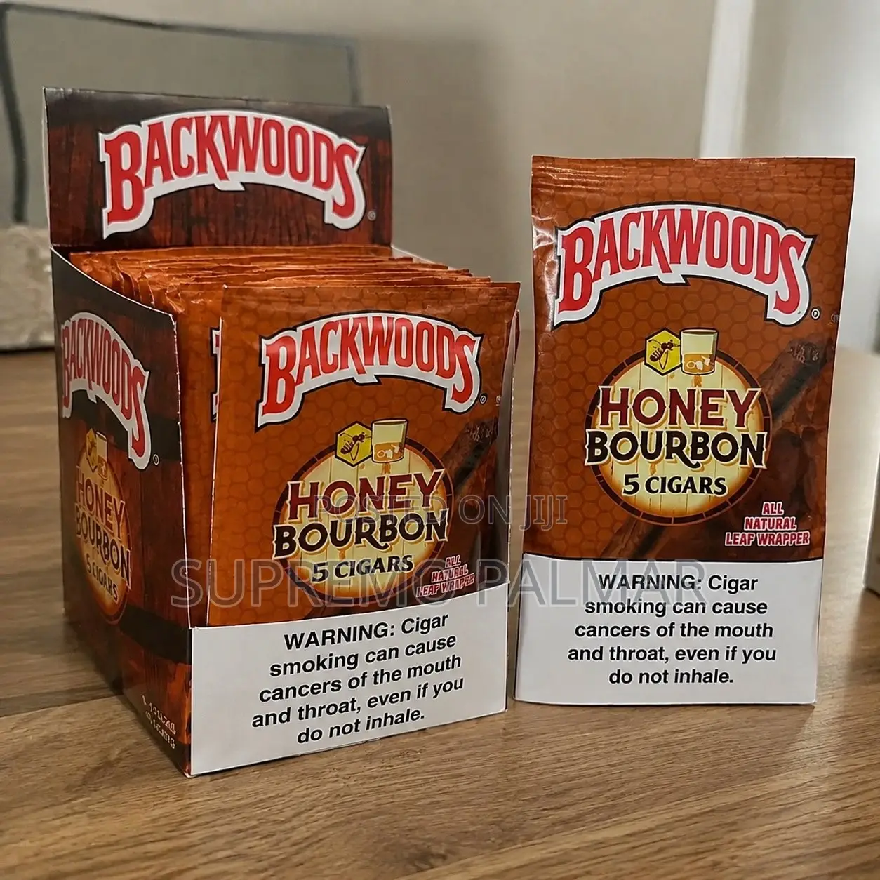 Backwoods Honey Bourbon Cigars | 5-Count Natural Leaf Pouch