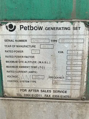 Petbow Generator 27.5 Kva