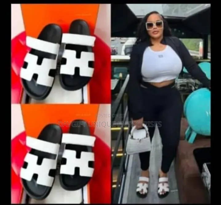 Hermes Slippers in Box With Gift Bag