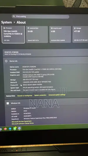 Laptop Asus TUF Gaming F17 24GB Intel Core i5 SSD 512GB