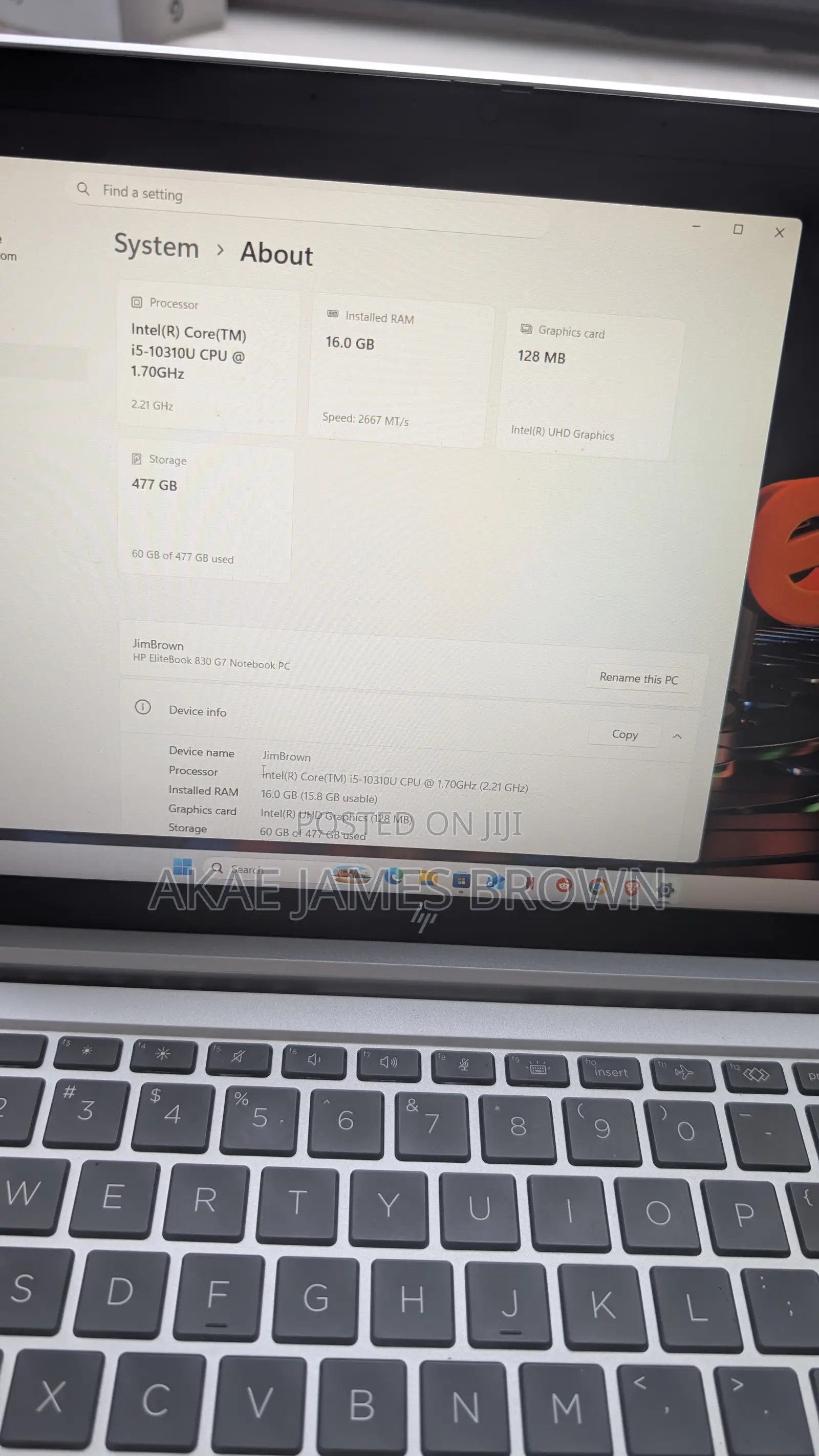 Laptop HP EliteBook 830 G7 16GB Intel Core i5 SSD 512GB