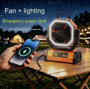 3-in-1 Rechargeable Portable Fan 20000mAh + Light,Remote Power Bank