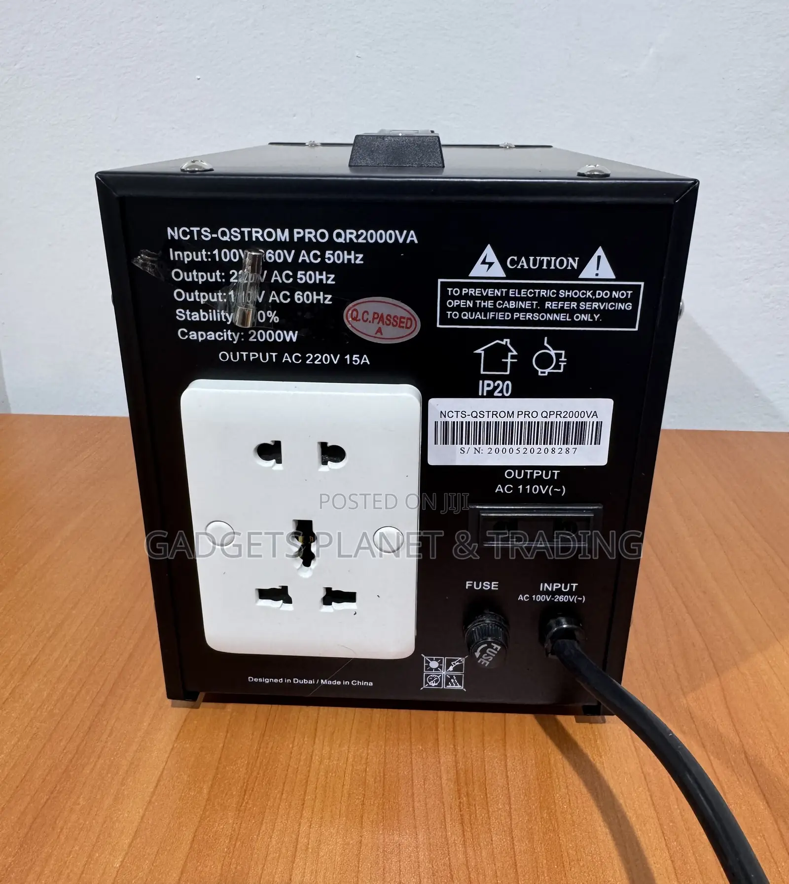 NCTS QSTROM Pro 2000VA Stabilizer / AVR With 110V and 220V Output