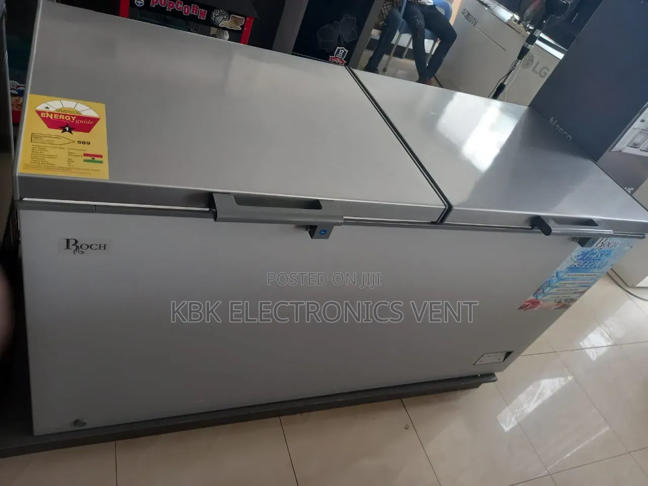 Roch 510liter Double Door Chest Freezer+Free Kettle