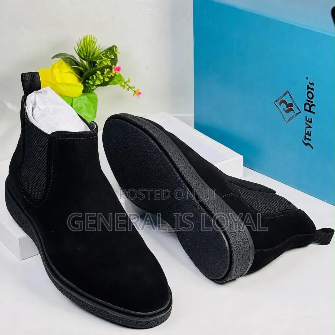 Steve Riots Black Suede Chelsea Boot