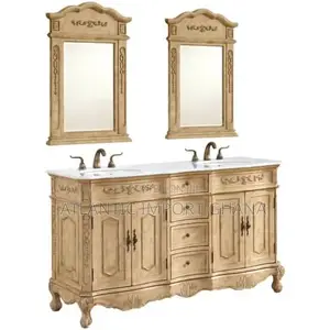 Elegant Lighting Danville 60” Luxury Vanity Sink Set | Antique Beige