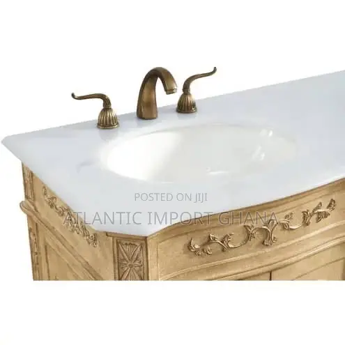 Elegant Lighting Danville 60” Luxury Vanity Sink Set | Antique Beige