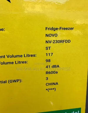 Quality 215 Liters Novo Top Freezer Double Door Refrigerator