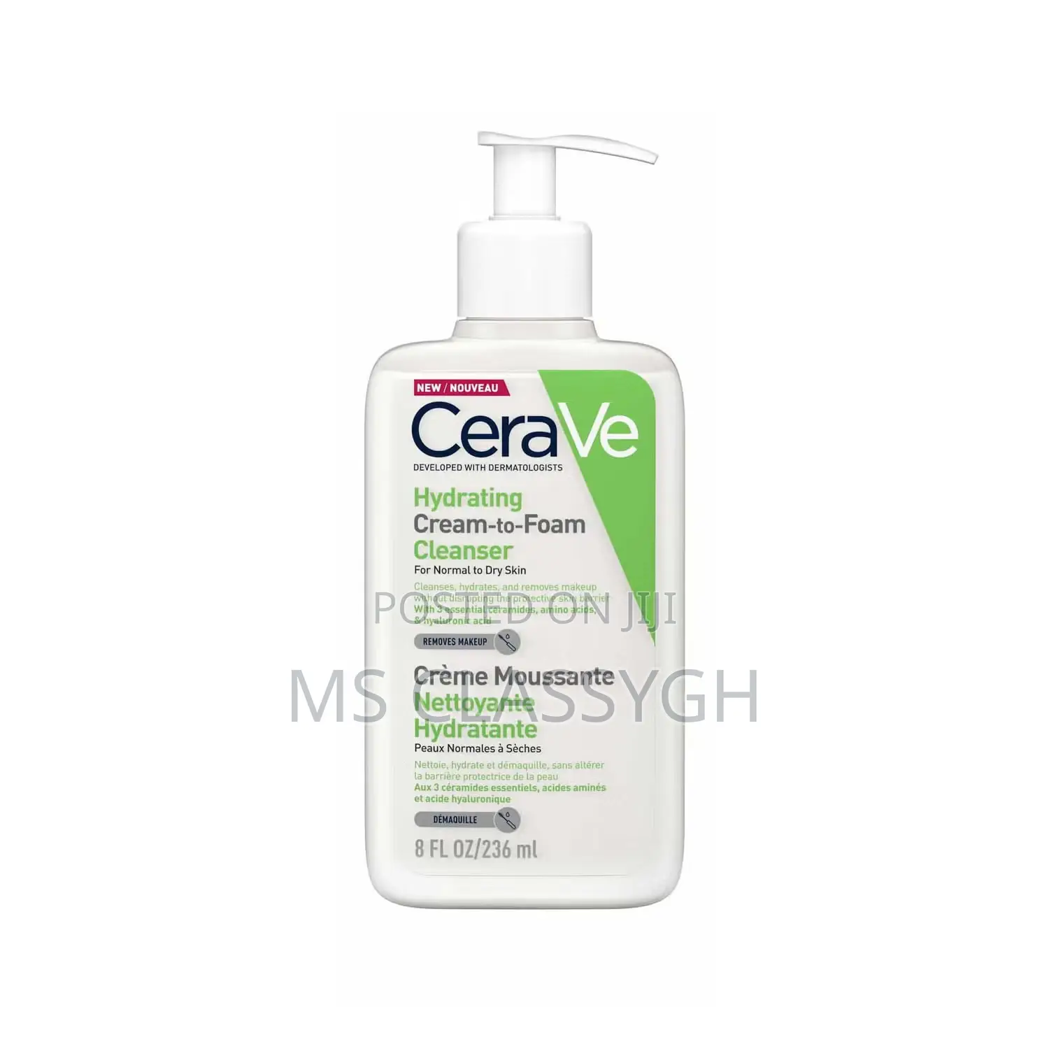 Cerave E Hydrating Cream-to-Foam Cleanser for Normal to Dry Skin 236ml