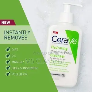 Cerave E Hydrating Cream-to-Foam Cleanser for Normal to Dry Skin 236ml