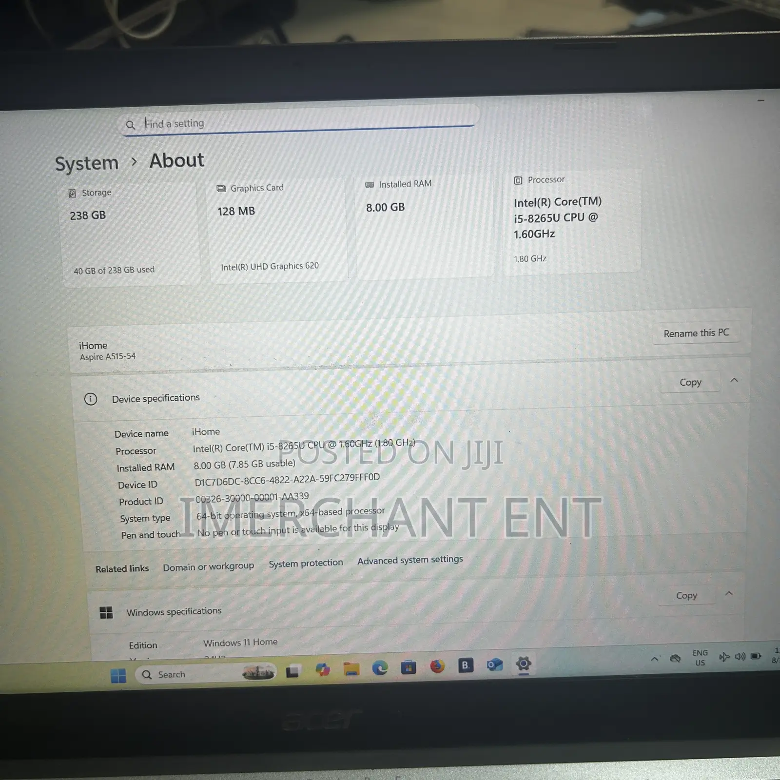 Laptop Acer Aspire 5 8GB Intel Core i5 SSD 256GB