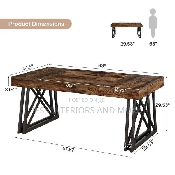 Office Computer Desk With Sturdy X-Shaped Legs
