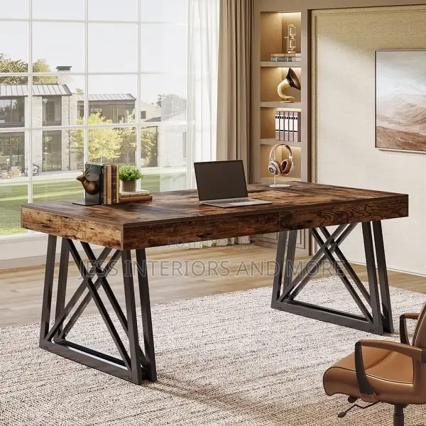 Office Computer Desk With Sturdy X-Shaped Legs